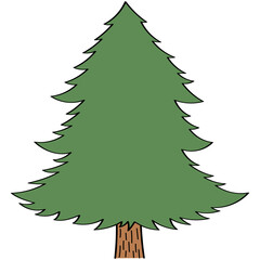 Christmas tree or pine leave space for decoration filled outline doodle
