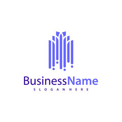 Modern Tech City logo design vector illustration, Creative Tech Modern Building logo concepts