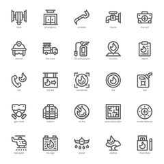 Firefighter icon pack for your website, mobile, presentation, and logo design. Firefighter icon outline design. Vector graphics illustration and editable stroke.