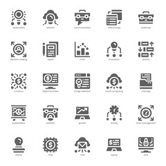 Business Intelligent icon pack for your website, mobile, presentation, and logo design. Business Intelligent icon glyph design. Vector graphics illustration and editable stroke.