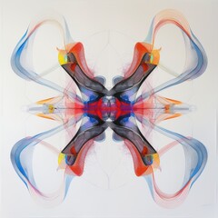 Symmetrical Abstract Design with Colorful Lines