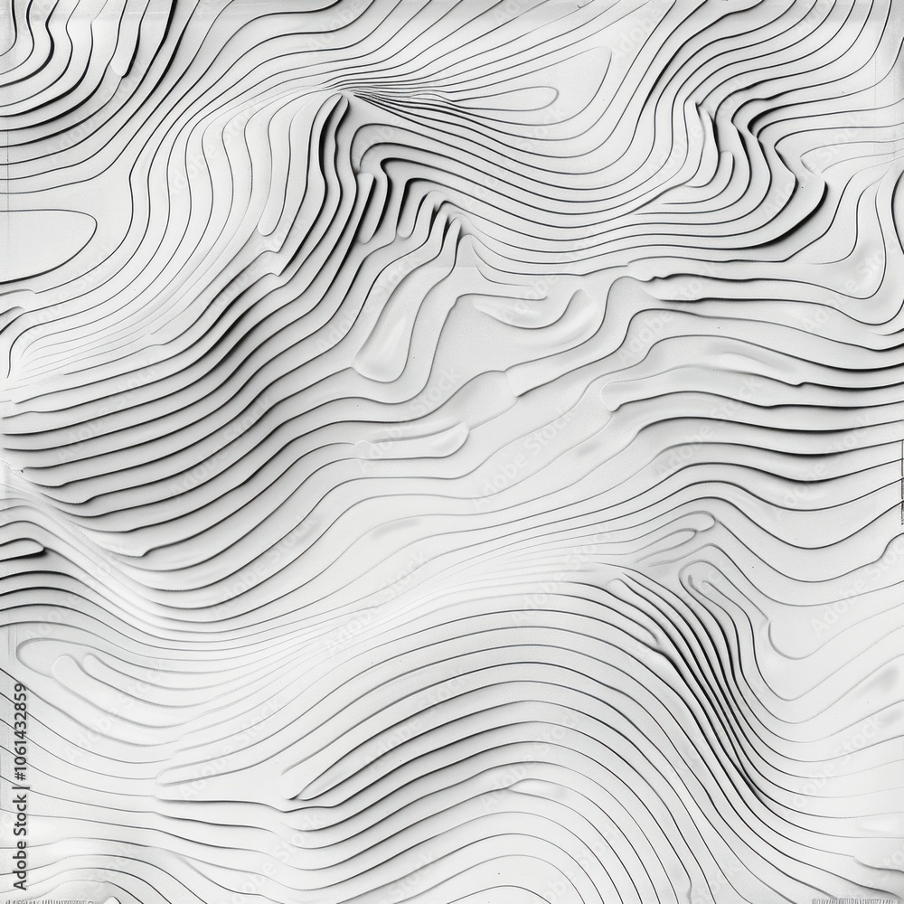 Poster abstract minimalist waves in linear design