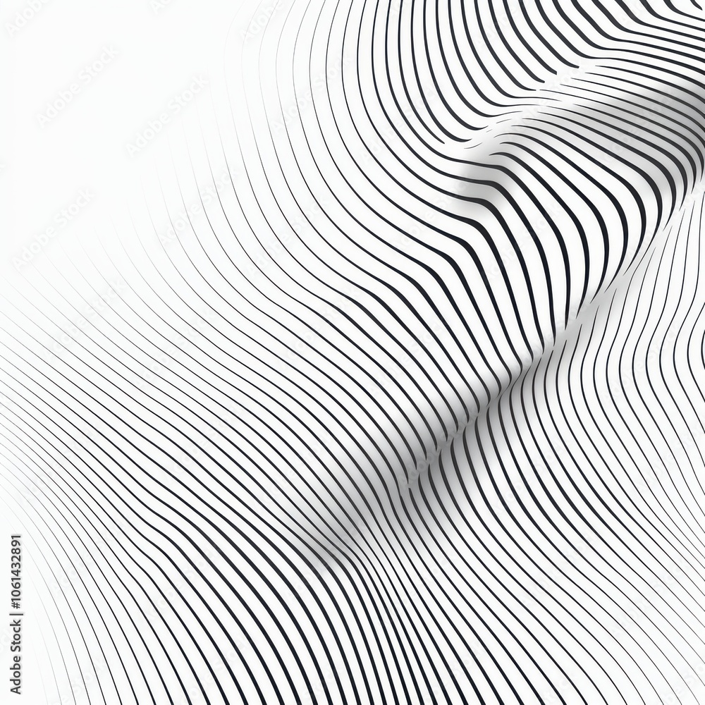 Poster minimalist linear waves in abstract design