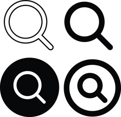 Magnifier Set Icon Clipart Transparent Vector Illustration