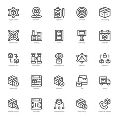 Supply Chain icon pack for your website, mobile, presentation, and logo design. Supply Chain icon outline design. Vector graphics illustration and editable stroke.