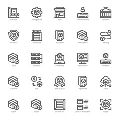 Supply Chain icon pack for your website, mobile, presentation, and logo design. Supply Chain icon outline design. Vector graphics illustration and editable stroke.