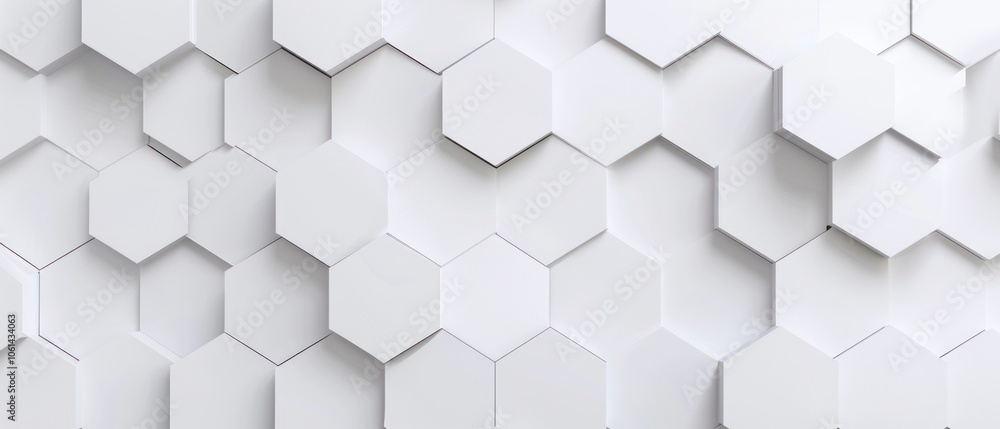 Poster a textured wall featuring a pattern of white hexagonal tiles.