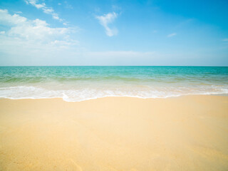 Beautiful  horizon landscape summer season panorama front view point tropical sea beach white sand clean and blue sky background calm nature ocean wave water travel at Sai Kaew Beach thailand holiday