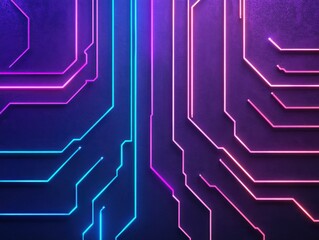A vibrant and futuristic background featuring neon circuit lines in blue and pink hues against a dark backdrop, ideal for tech-inspired designs and digital projects.