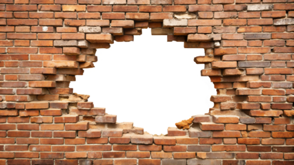 hole in the brick wall, hole on a broken brick wall background