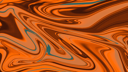 A bold abstract image featuring swirling shades of orange and brown, with hints of teal, creating a dynamic, fluid movement across the composition