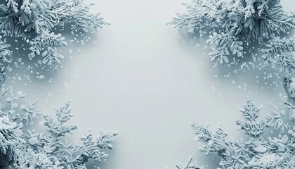 Snowflakes Frame White Background Christmas New Year Holidays Concept Winter Snowy Backdrop Background Copy Space