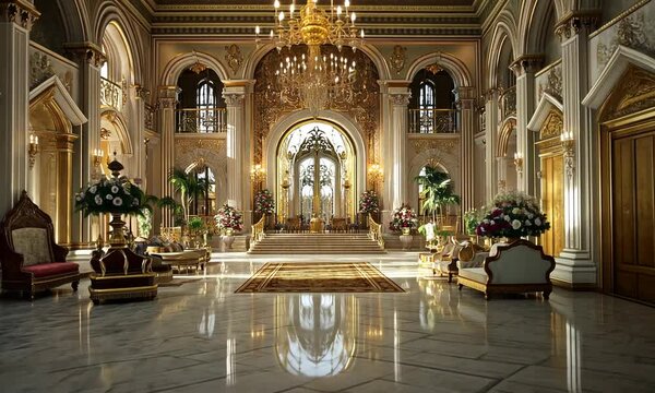 Grand Entrance Hall of a Luxurious Mansion