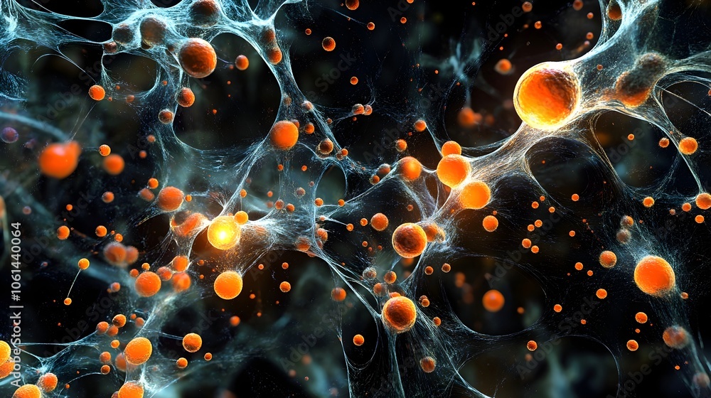 Aufkleber intricate network of vessels with flowing red cells in branching structure of circulatory system