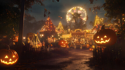A haunted pumpkin-themed carnival.