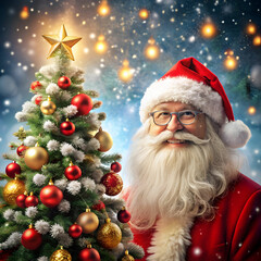 Christmas-theme with Santa and tree