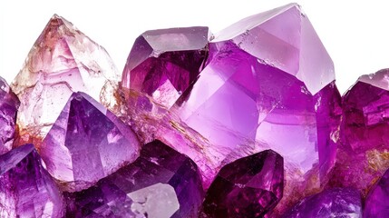Fototapeta premium Stunning close-up of purple amethyst crystals displaying natural beauty and rich color