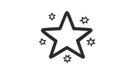 Obraz premium Minimalist Thin Line Star Icon with Symmetrical Design