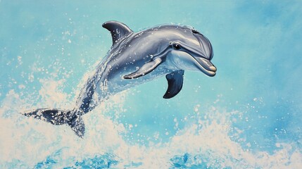 Fototapeta premium Dolphin Leaping Out of the Water