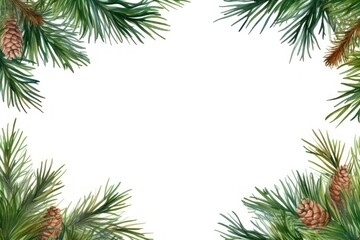 Fir branches frame backgrounds plant tree.