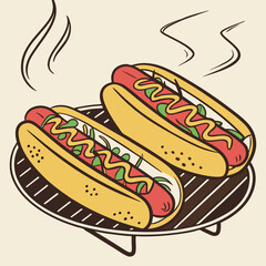 hot dog with mustard