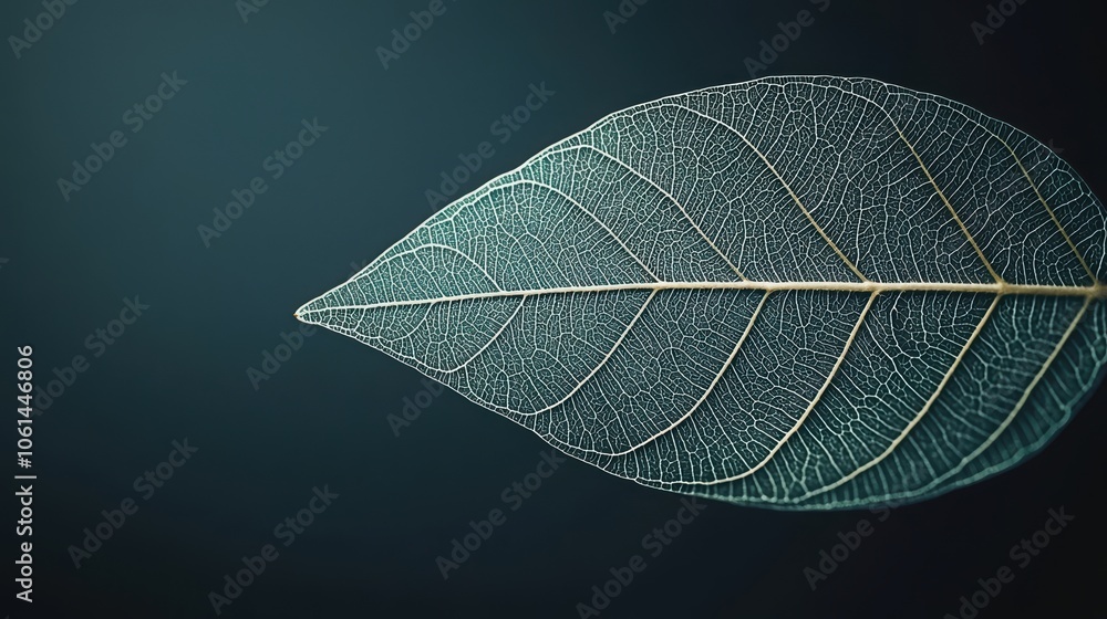 Poster intricate leaf texture with soft blur background