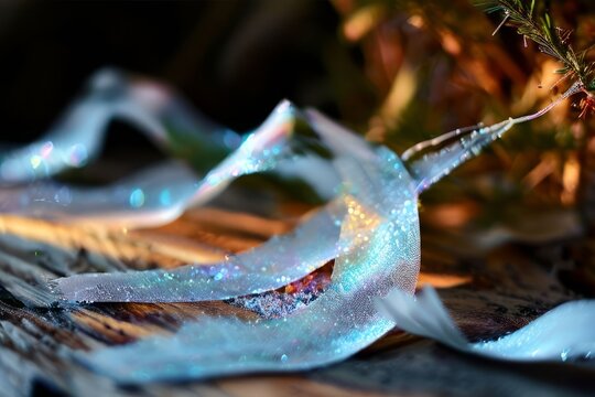 stardust trails narrow delicately torn white paper strips dusted