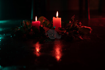 candles and roses