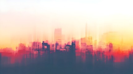 Fototapeta premium Vibrant Abstract Cityscape with Soft Gradient and Motion Blur Effect for Urban News Theme