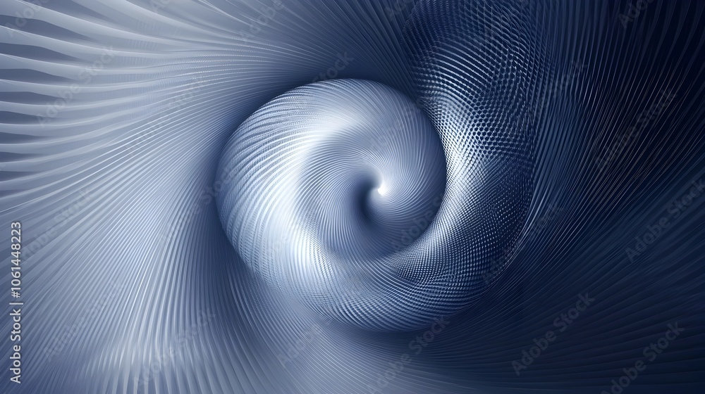 Poster captivating digital halftone swirl with fading blue gradient and sleek lines