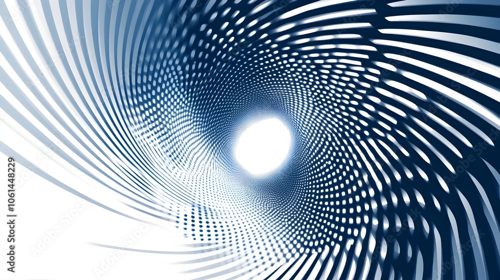 Poster mesmerizing halftone swirl with gradient lines - modern digital elegance