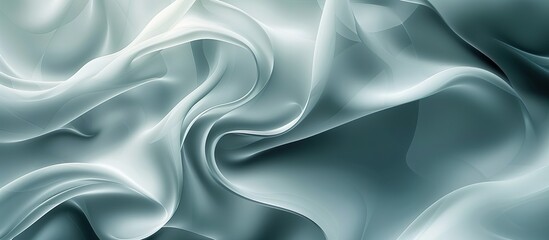 Obraz premium A blue and white smooth silk fabric with a wave pattern