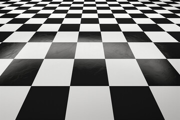 Chess perspective floor background. Black and white chessboard perspective floor texture. Checker board pattern surface. Fading away vanishing checkerboard background. Abstract vector illustration.


