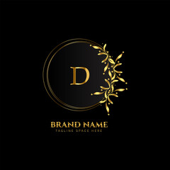 A CREATIVE LETTER LOGO DESIGN WITH GOLDEN COLOR