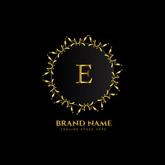 A CREATIVE LETTER LOGO DESIGN WITH GOLDEN COLOR