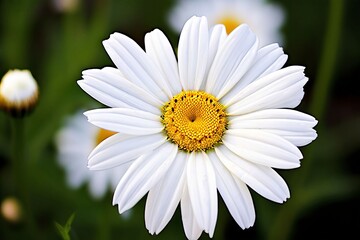 Obraz premium daisy simple cheerful flower with a yellow center and white peta