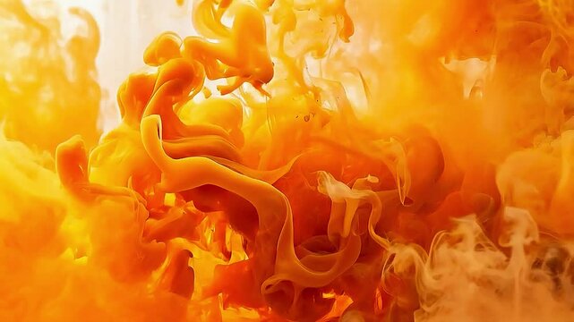 orange smoke  and  orange flames