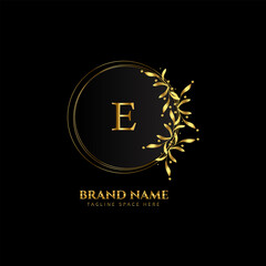 A CREATIVE LETTER LOGO DESIGN WITH GOLDEN COLOR