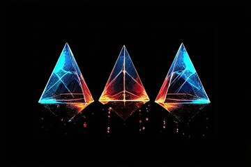 trapezoid trio a trio of trapezoidal shapes in a harmonious spla