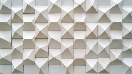 Obraz premium The image is a white wall with a pattern of triangles