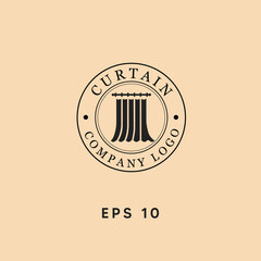 Curtain Company Logo. Perfect for businesses in the interior design or curtain manufacturing industry seeking a sophisticated brand image.
