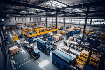 Fototapeta premium Industrial factory manufacturing architecture building.