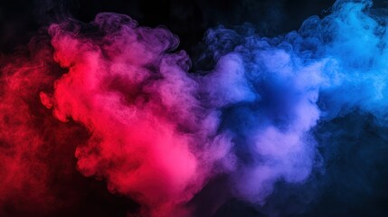 Abstract colorful smoke swirls on black background.