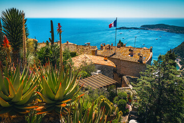 Mediterranean Sea view from the famous botanical garden of Eze