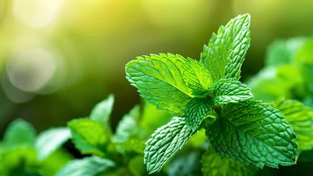 mint  growing in  the garden