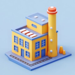 Obraz premium Whimsical Architectural Design: A Vibrant and Playful Factory-Inspired Structure
