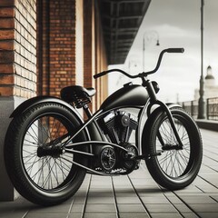 Matte Black Cruiser Bike