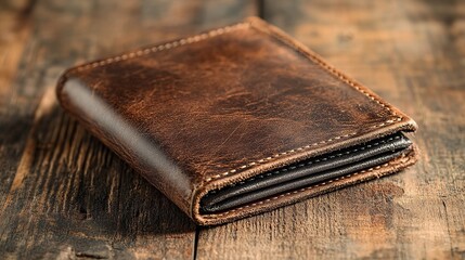 Showcase a Leather Wallet on a Table