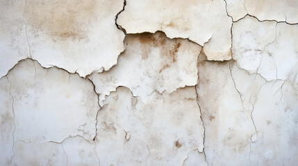 A wall with cracks and holes in it