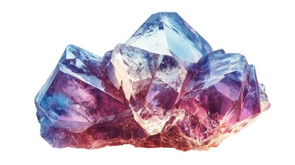 Obraz premium Stunning multicolored quartz crystal with vibrant hues and natural geometric patterns